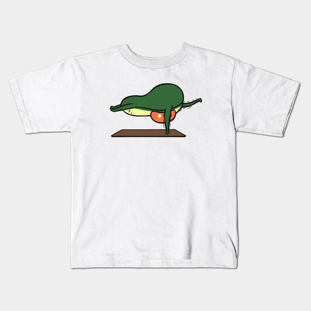 Funny yoga pose Kids T-Shirt by MasutaroOracle